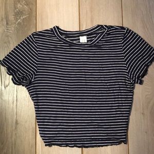 Striped Ruffled Crop Top